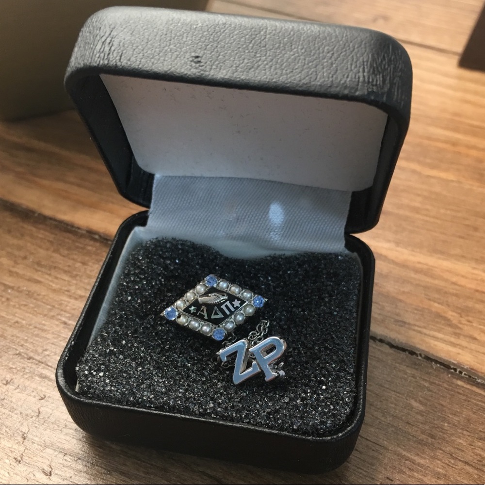 Like New ADPi Official Badge, Pearl & Aquamarine